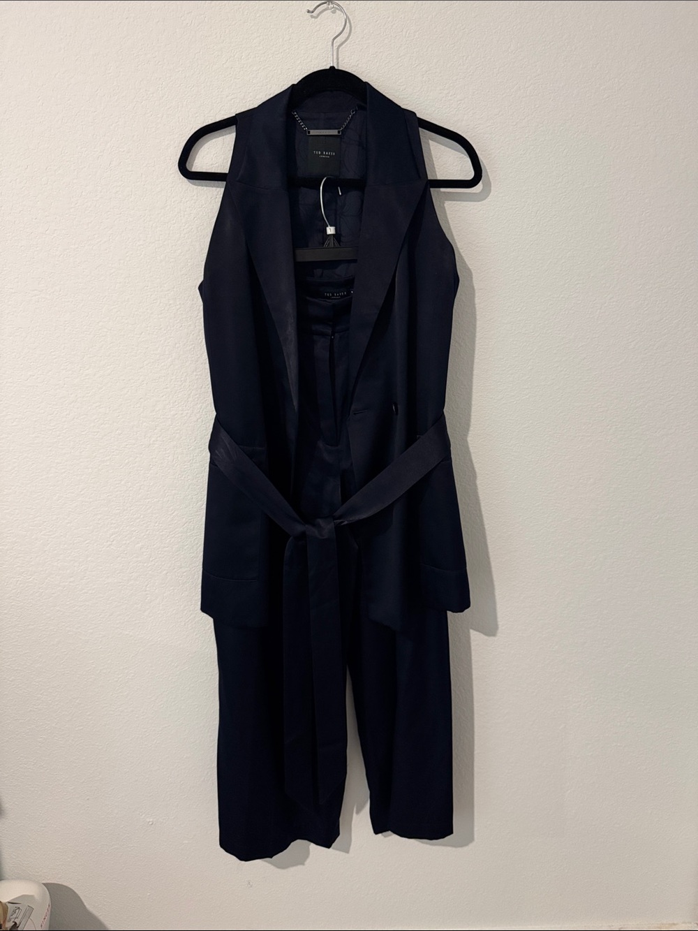 Ted Baker navy sleeveless belted set